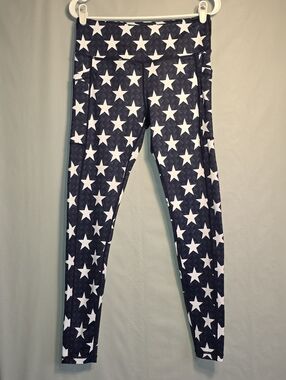 Constantly Varied Gear Blue "Starstruck" full length size Medium Leggings